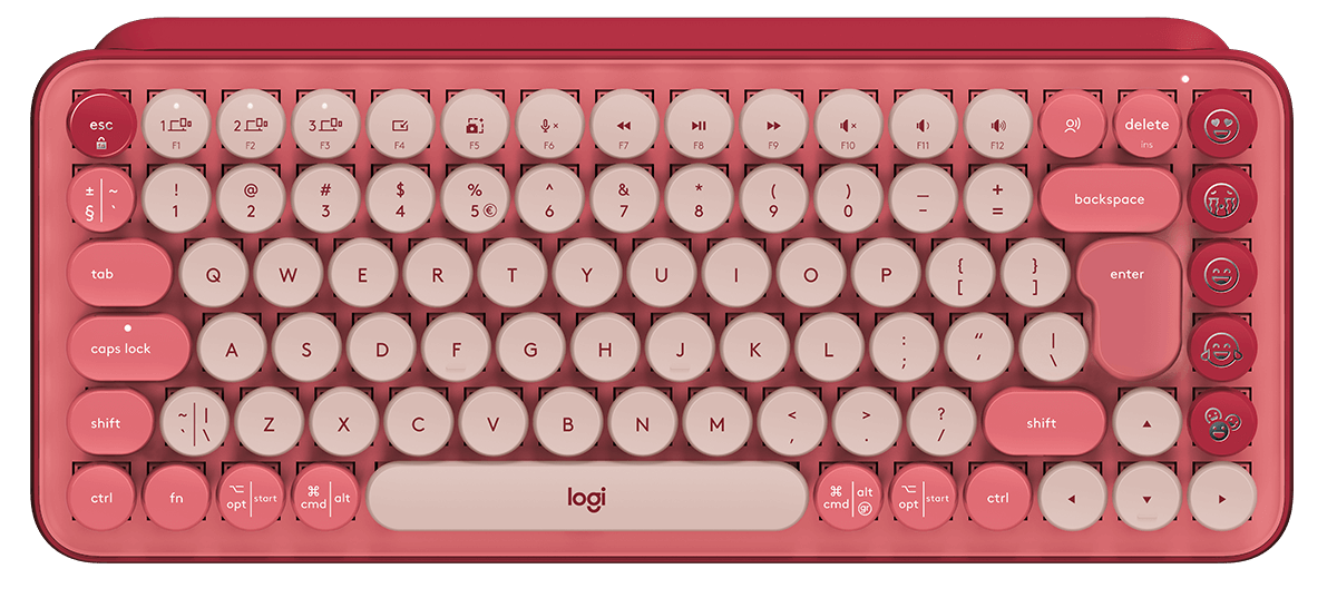 Logitech POP wireless keyboard emoji rose 1