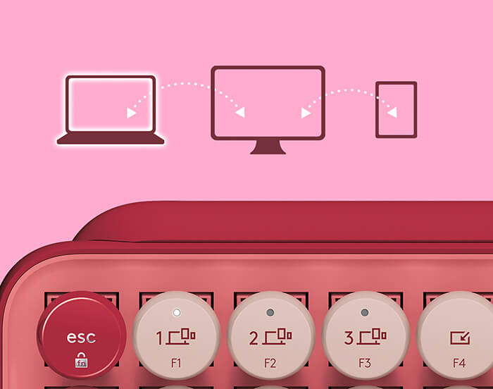 Logitech POP wireless keyboard emoji rose 7
