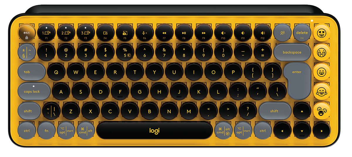 Logitech POP wireless keyboard emoji yellow 1