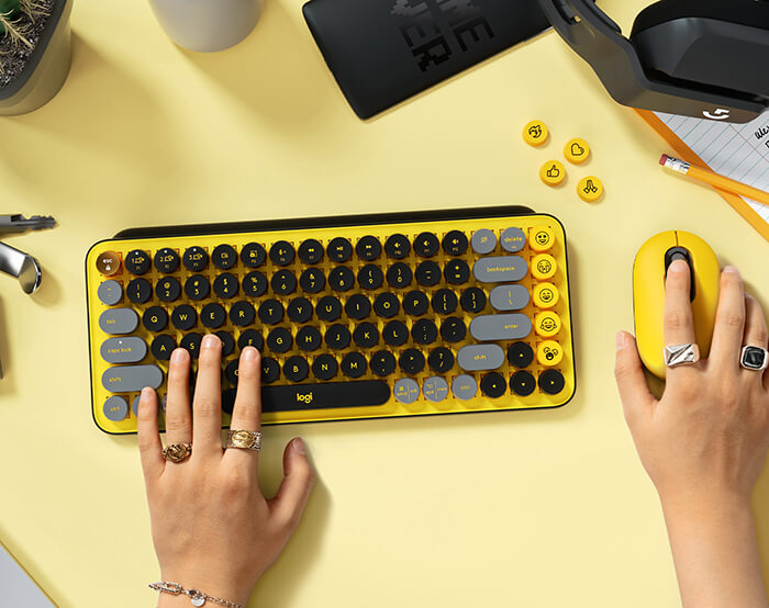 Logitech POP wireless keyboard emoji yellow 5